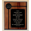 Airflyte Collection American Walnut Plaque w/ 2 1/2" Brass Disc (7"x9")